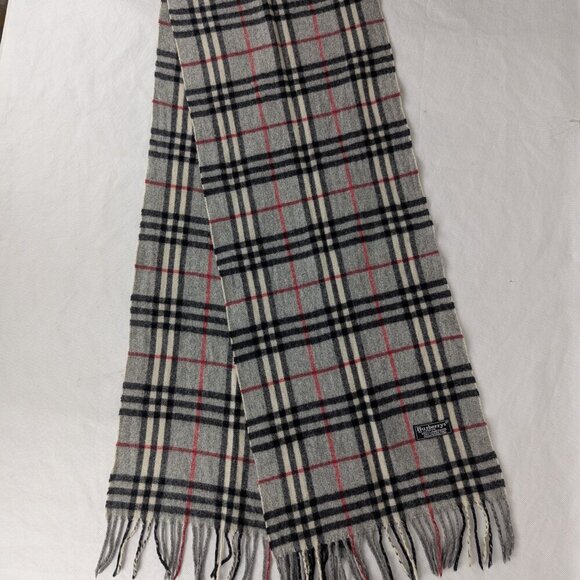 Burberry Accessories - Burberry Iconic Check Lambswool Scarf Gray | Unisex | Designer | Quick Sale